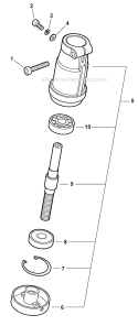 Curved Shaft Trimmer - Gear Case Diagram and Parts List for PAS-225 S59511003001-S59511999999 Echo Trimmer