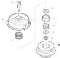 Cutting Head - Srm Echomatic Pro Head Diagram and Parts List for PAS-225 S59511003001-S59511999999 Echo Trimmer