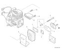Exhaust Diagram and Parts List for PAS-225 S59511003001-S59511999999 Echo Trimmer