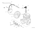Ignition Diagram and Parts List for PAS-225 S59612001001-S59612022000 Echo Trimmer