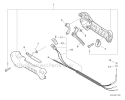 Control Handle, Control Cable Assembly Diagram and Parts List for PAS-225 S59612001001-S59612022000 Echo Trimmer