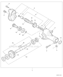 Cultivator Attachment - Gear Case Diagram and Parts List for PAS-225 S59612001001-S59612022000 Echo Trimmer