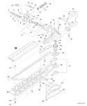 Articulating Hedge Trimmer - Gear Case, Blades Sn: S067001001-S067013554 Diagram and Parts List for PAS-225 S59612001001-S59612022000 Echo Trimmer