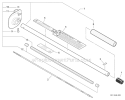 Articulating Hedge Trimmer - Main Pipe, Cutter Guard Diagram and Parts List for PAS-225 S59612001001-S59612022000 Echo Trimmer