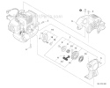 Engine Cover, Starter Diagram and Parts List for PAS-225 S59612001001-S59612022000 Echo Trimmer