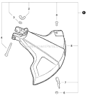 Curved Shaft Trimmer - Debris Shield (Plastic) Diagram and Parts List for PAS-225 S59612001001-S59612022000 Echo Trimmer