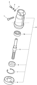 Curved Shaft Trimmer - Gear Case Diagram and Parts List for PAS-225 S86813001001-S86813999999 Echo Trimmer