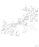 Cultivator Attachment Blades Diagram and Parts List for PAS-230 05001001-05999999 Echo Trimmer