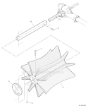 Prosweep Attachment - Brush Assembly Diagram and Parts List for PAS-230 05001001-05999999 Echo Trimmer