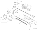 Control Handle, Throttle Cable, Ignition Switch Diagram and Parts List for PAS-230 06001001-06999999 Echo Trimmer