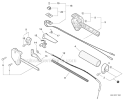 Control Handle, Throttle Cable, Ignition Switch Diagram and Parts List for PAS-230 S67711001001-S67711999999 Echo Trimmer