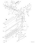 Articulating Hedge - Gear Case, Blades Sn: 03001001-03011406 Diagram and Parts List for PAS-230 S67711001001-S67711999999 Echo Trimmer