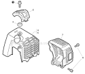 Engine Cover, Exhaust Cover Diagram and Parts List for PAS-230 S67711001001-S67711999999 Echo Trimmer