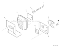 Exhaust Diagram and Parts List for PAS-230 S67711001001-S67711999999 Echo Trimmer