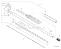 Articulating Hedge Trimmer - Main Pipe, Cutter Guard Diagram and Parts List for PAS-230 S82713001001-S82713999999 Echo Trimmer