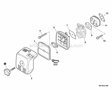 Intake_SN_03002963-03006253 Diagram and Parts List for PAS-260 03001001 - 03999999 Echo Trimmer