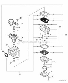 Carburetor_Wyj-276_SN_03002963-03006253 Diagram and Parts List for PAS-260 03001001 - 03999999 Echo Trimmer