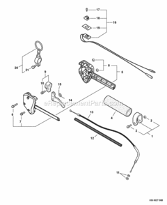 Control_Handle_Throttle_Cable_Ignition_Switch Diagram and Parts List for PAS-260 03001001 - 03999999 Echo Trimmer