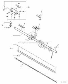 Main_Pipe_Assembly_Driveshaft_Coupler_Upper Diagram and Parts List for PAS-260 06001001 - 06999999 Echo Trimmer
