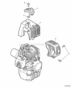 Engine_Cover_Exhaust_Cover Diagram and Parts List for PAS-260 06001001 - 06999999 Echo Trimmer