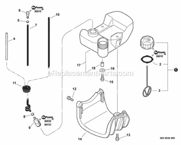 Fuel_System Diagram and Parts List for PAS-260 06001001 - 06999999 Echo Trimmer