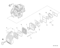Intake Diagram and Parts List for PAS-266 T44211001001-T44211999999 Echo Trimmer