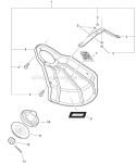 U-Handle-Blade Kit - Metal Shield, Adapter Plates Diagram and Parts List for PAS-266 T44211001001-T44211999999 Echo Trimmer