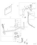 Handles, Throttle Control Diagram and Parts List for PAS-266 T44312001001-T44312999999 Echo Trimmer