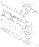 Hedge Trimmer Attachment - Gear Case, Blades Diagram and Parts List for PAS-266 T44312001001-T44312999999 Echo Trimmer