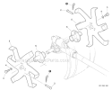 Cultivator Attachment Blades Diagram and Parts List for PAS-266 T44312001001-T44312999999 Echo Trimmer