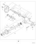 Cultivator Attachment - Gear Case Diagram and Parts List for PAS-266 T44312001001-T44312999999 Echo Trimmer