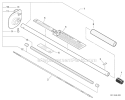 Articulating Hedge - Main Pipe, Cutter Guard Diagram and Parts List for PAS-266 T44312001001-T44312999999 Echo Trimmer