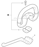 Front Handle Diagram and Parts List for PAS-266 T44312001001-T44312999999 Echo Trimmer