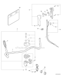 Handles, Throttle Control Diagram and Parts List for PAS-266 T44413001001-T44413999999 Echo Trimmer