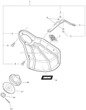 U-Handle-Blade Kit - Metal Shield, Adapter Plates Diagram and Parts List for PAS-266 T44413001001-T44413999999 Echo Trimmer