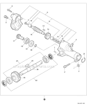 Cultivator Attachment - Gear Case Diagram and Parts List for PAS-266 T44413001001-T44413999999 Echo Trimmer