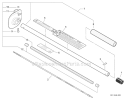 Articulating Hedge - Main Pipe, Cutter Guard Diagram and Parts List for PAS-266 T44413001001-T44413999999 Echo Trimmer