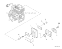 Exhaust Diagram and Parts List for PAS-266 T44413001001-T44413999999 Echo Trimmer