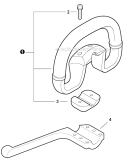 Front Handle Diagram and Parts List for PAS-266 T44413001001-T44413999999 Echo Trimmer