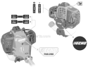 Labels and Kits Diagram and Parts List for PAS-280 T44511001001-T44511999999 Echo Trimmer