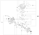 Engine Short Block Diagram and Parts List for PAS-280 T44511001001-T44511999999 Echo Trimmer