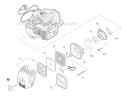 Intake Diagram and Parts List for PAS-280 T44612001001-T44612999999 Echo Trimmer