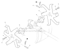 Cultivating Blades Diagram and Parts List for PAS-280 T44612001001-T44612999999 Echo Trimmer