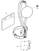 U-Handle Shoulder Harness Diagram and Parts List for PAS-280 T44612001001-T44612999999 Echo Trimmer