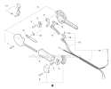 Control Handle and Cable Diagram and Parts List for PAS-280 T44713001001-T44713999999 Echo Trimmer