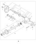 Cultivator Attachment - Gear Case Diagram and Parts List for PAS-280 T44713001001-T44713999999 Echo Trimmer