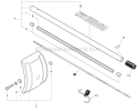 Cultivator Attachment - Main Pipe, Shield Diagram and Parts List for PAS-280 T44713001001-T44713999999 Echo Trimmer