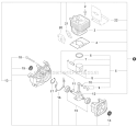 Engine Short Block Diagram and Parts List for PAS-280 T44713001001-T44713999999 Echo Trimmer