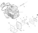 Exhaust Diagram and Parts List for PAS-280 T44713001001-T44713999999 Echo Trimmer
