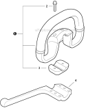 Front Handle Diagram and Parts List for PAS-280 T44713001001-T44713999999 Echo Trimmer